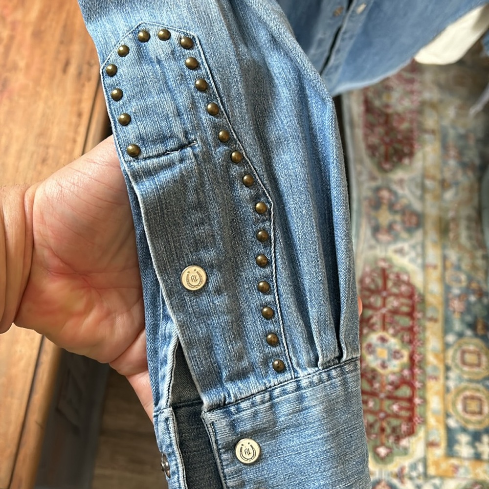 POLO Ralph Lauren Men’s denim long sleeve western shirt. - Picture 8 of 10